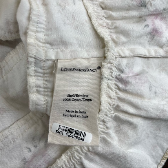 LoveShackFancy Radia Smocked Cotton Delicate Floral Print Mini Dress Size S - Picture 7 of 7